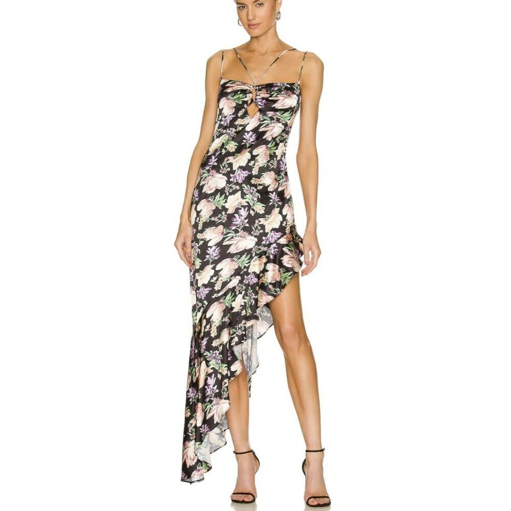 Nookie Simone Frill Maxi Dress Floral NWT Size XS